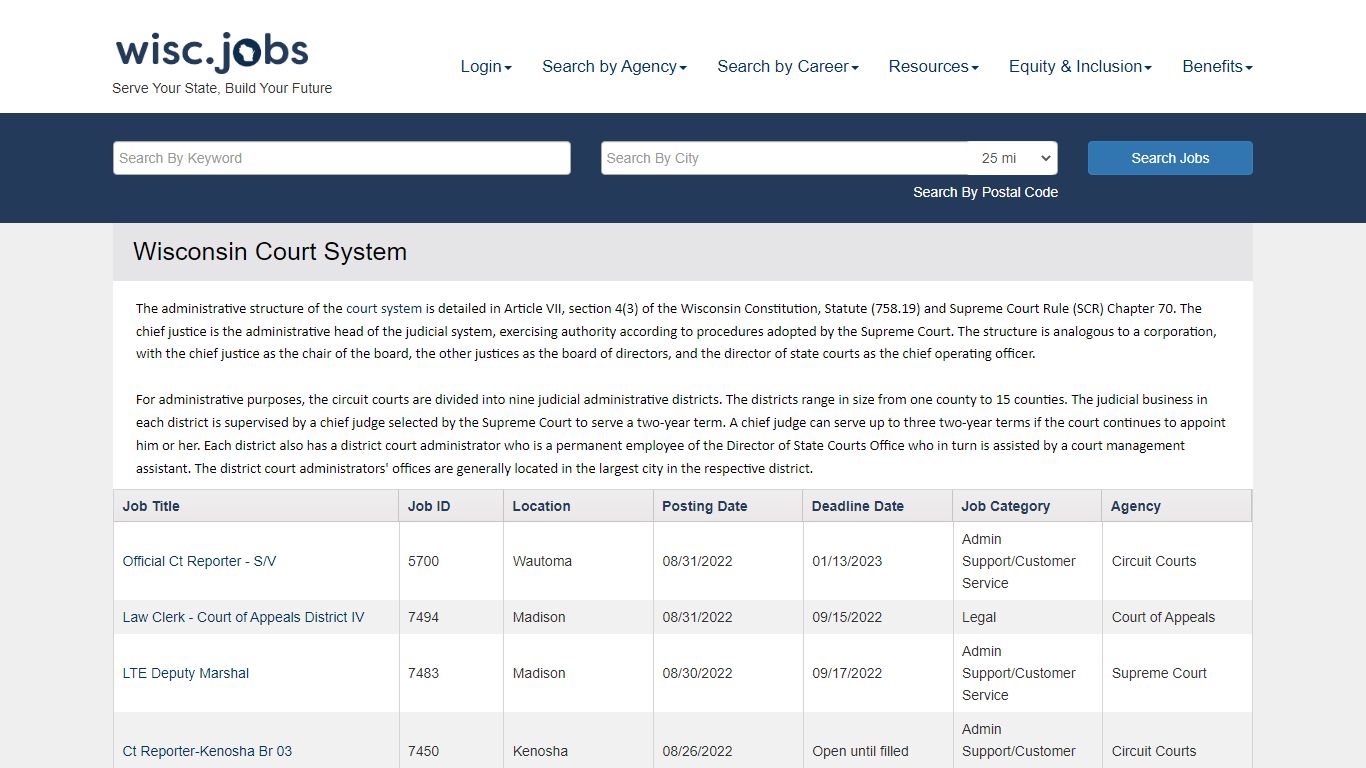 Wisconsin Court System - wisc.jobs